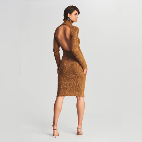 Retrofete Dress - SER.O.YA Brown -Textured Starling Dress - Medium -New with tag - Picture 5 of 16